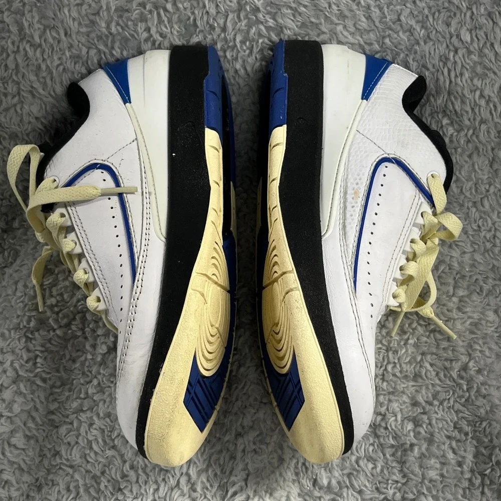 Jordan Air Jordan 2 Retro Low Mens Sneakers 8.5 White Blue Leather DX4401-104